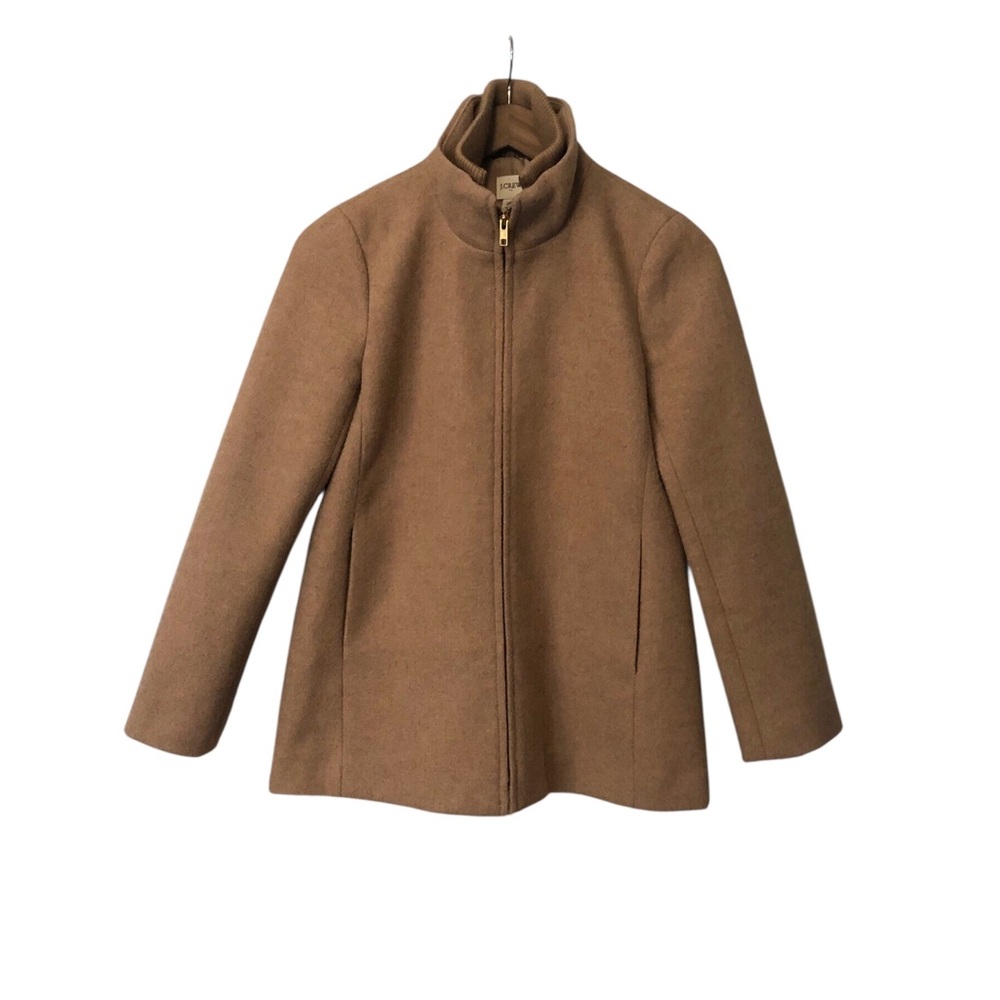 J. Crew Wool Blend Acorn Camel Heather City Coat Women's Petite